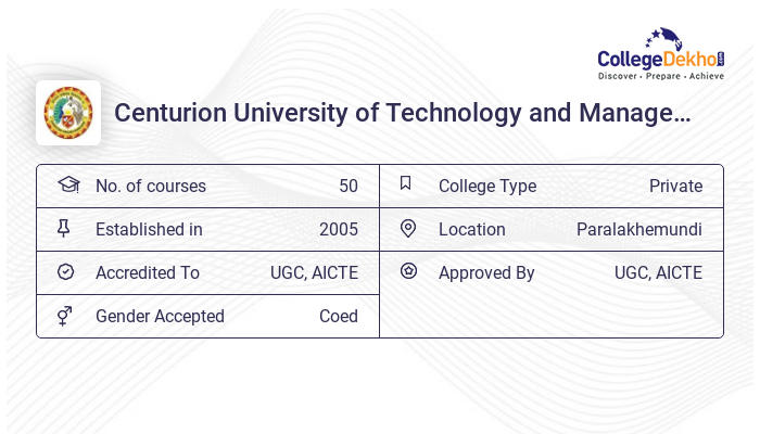Centurion University Of Technology And Management Paralakhemundi Admission Fees