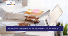 What is the percentile for 250-300 marks in JEE Main 2023?