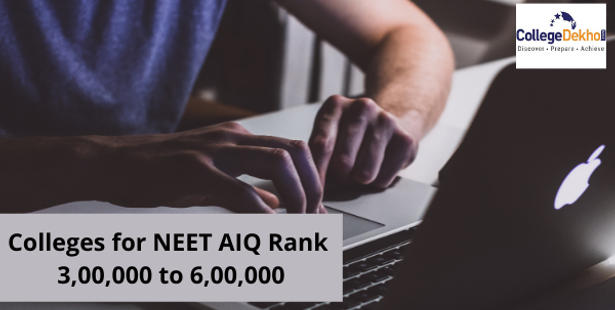 List of Colleges for NEET AIQ Rank 3,00,000 to 6,00,000