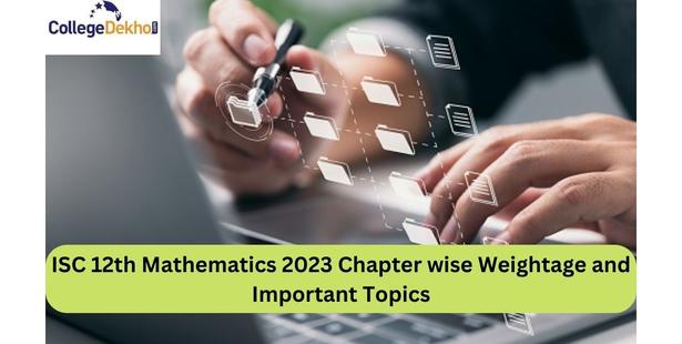 ISC 12th Mathematics 2023 Chapter wise Weightage