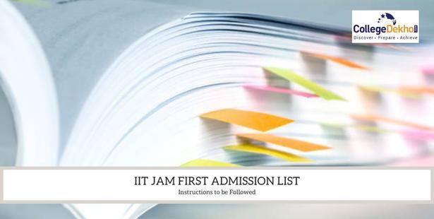 IIT JAM 2022 First Admission List