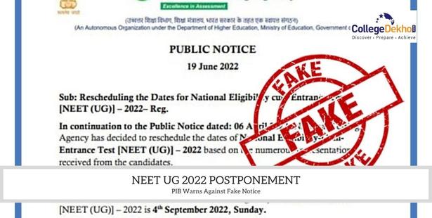 NEET UG 2022 Postponement Notice