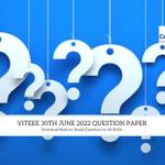VITEEE 30th June 2022 Question Paper