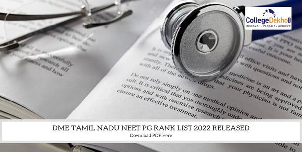 DME Tamil Nadu NEET PG Rank List 2022