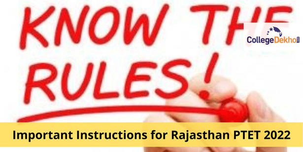 Important Instructions for Rajasthan PTET 2022
