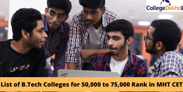 List of B.Tech Colleges for 50,000 to 75,000 Rank in MHT CET