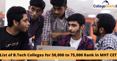 List of BTech Colleges for 50,000 to 75,000 Rank in MHT CET 2023