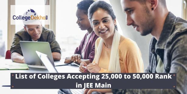 List of Colleges for JEE Main rank holders between 25000 and 50000