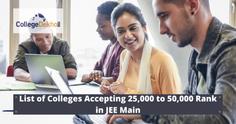 List of Colleges Accepting 25,000 to 50,000 Rank in JEE Main 2023