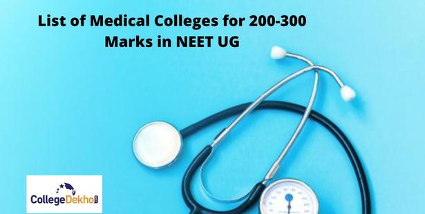 List of Medical Colleges for 200-300 Marks in NEET UG