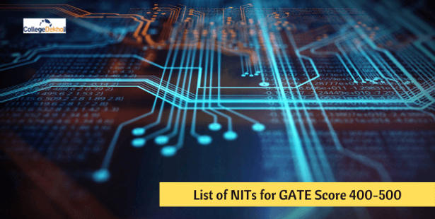 List of NITs for GATE Score 400-500