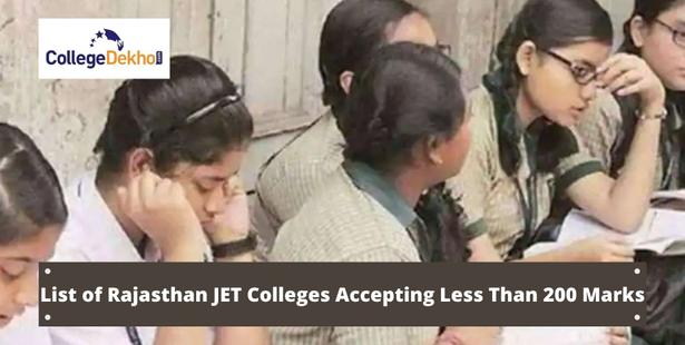 Rajasthan JET 2021 Colleges Accepting less than 200 Marks