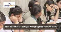 List of Colleges for below 200 Marks in Rajasthan JET 2023