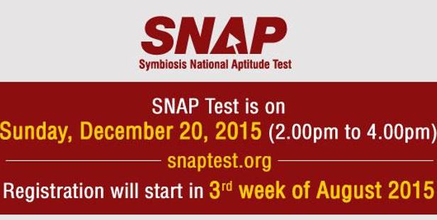 SNAP Test 2015 – Registration from 3rd Week of August