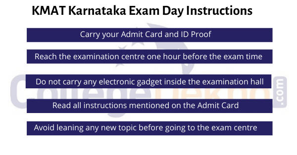 KMAT Karnataka Exam Day Instructions
