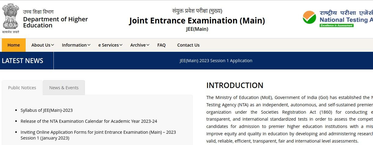 JEE Main official notification