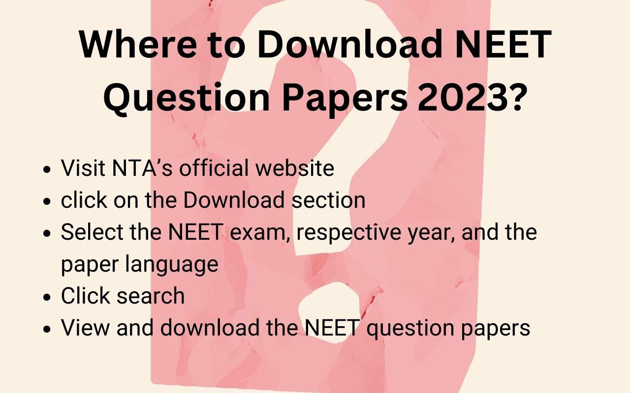 Where To Download NEET Previous Year Question Papers