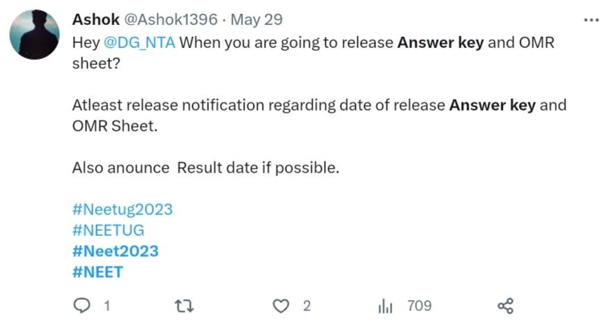 Official NEET Answer Key 2023